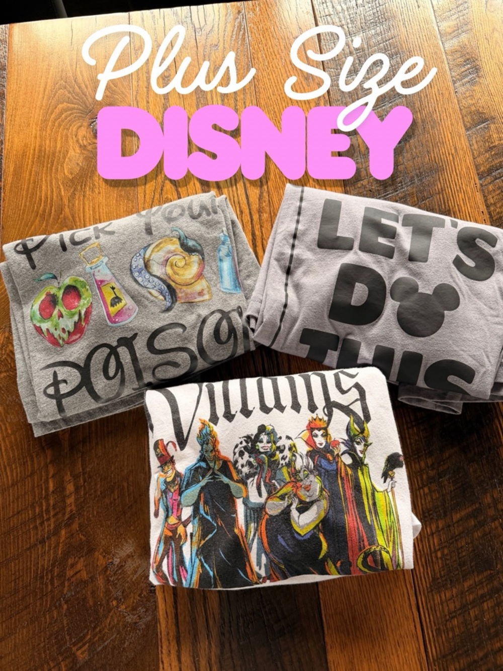 3 Disney Tshirts 2Xl Plus Size Women’s Pre Loved Great Quality Tops Tees Lot